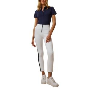 Greyson Golf Pants Womens Small 26x26 White Blue Stripe Stretch Hi-Rise